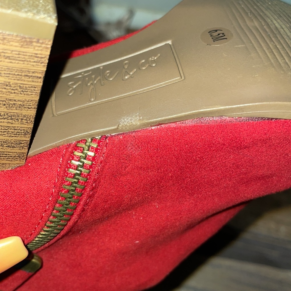 Style & Co Masrinaa red ankle booties - Picture 6 of 6